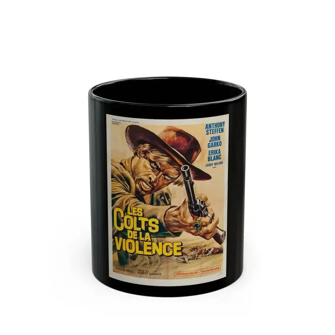 1,000 ON THE BLACK 1966 Movie Poster - Black Coffee Mug 11oz - Go Mug Yourself