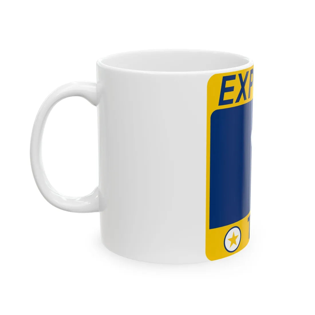 1 Express Lane free (Texas) (Road Sign) White Coffee Mug - Go Mug Yourself