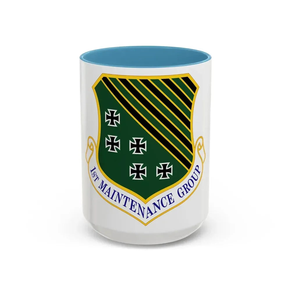 1 Maintenance Group ACC (U.S. Air Force) Accent Coffee Mug 15oz Light Blue - Go Mug Yourself