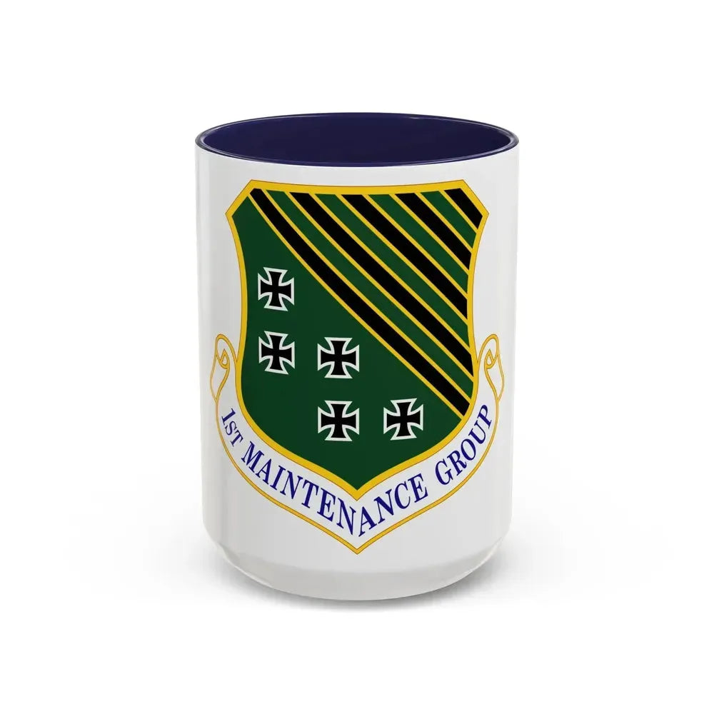 1 Maintenance Group ACC (U.S. Air Force) Accent Coffee Mug 15oz Navy - Go Mug Yourself