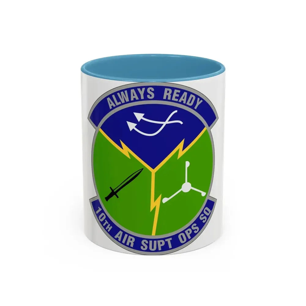 10 Air Support Operations Squadron ACC (U.S. Air Force) Accent Coffee Mug 11oz Light Blue - Go Mug Yourself