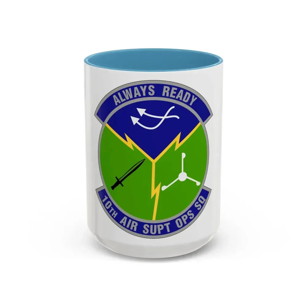 10 Air Support Operations Squadron ACC (U.S. Air Force) Accent Coffee Mug 15oz Light Blue - Go Mug Yourself