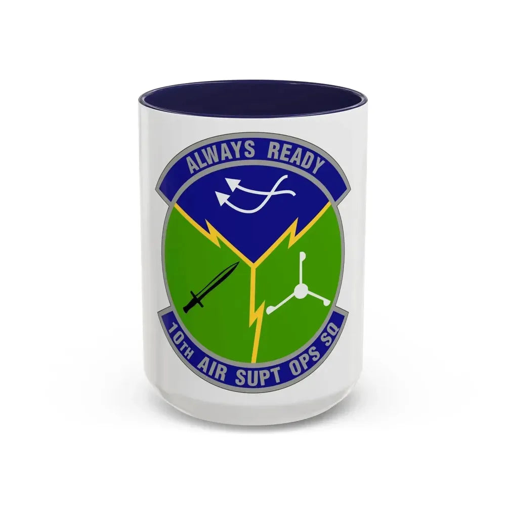 10 Air Support Operations Squadron ACC (U.S. Air Force) Accent Coffee Mug 15oz Navy - Go Mug Yourself