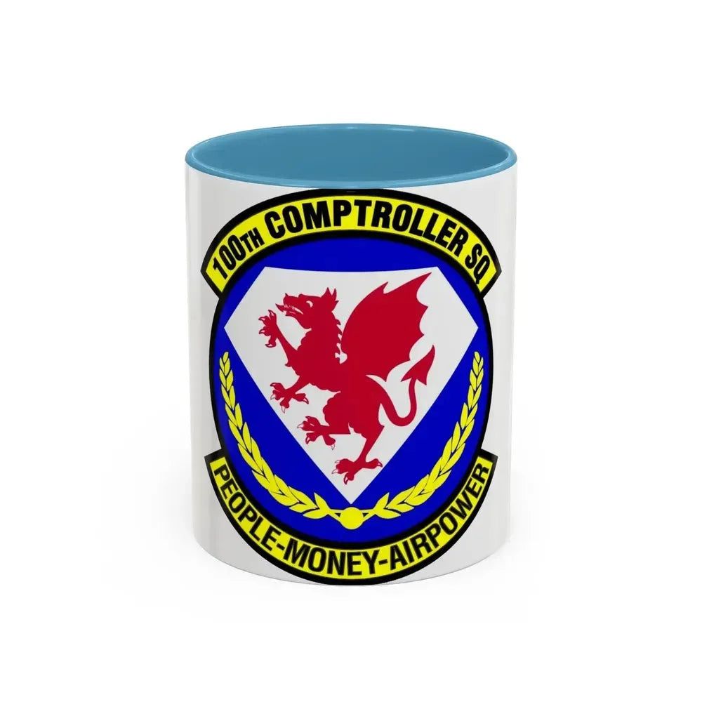 100 Comptroller Squadron USAFE (U.S. Air Force) Accent Coffee Mug 11oz Light Blue - Go Mug Yourself