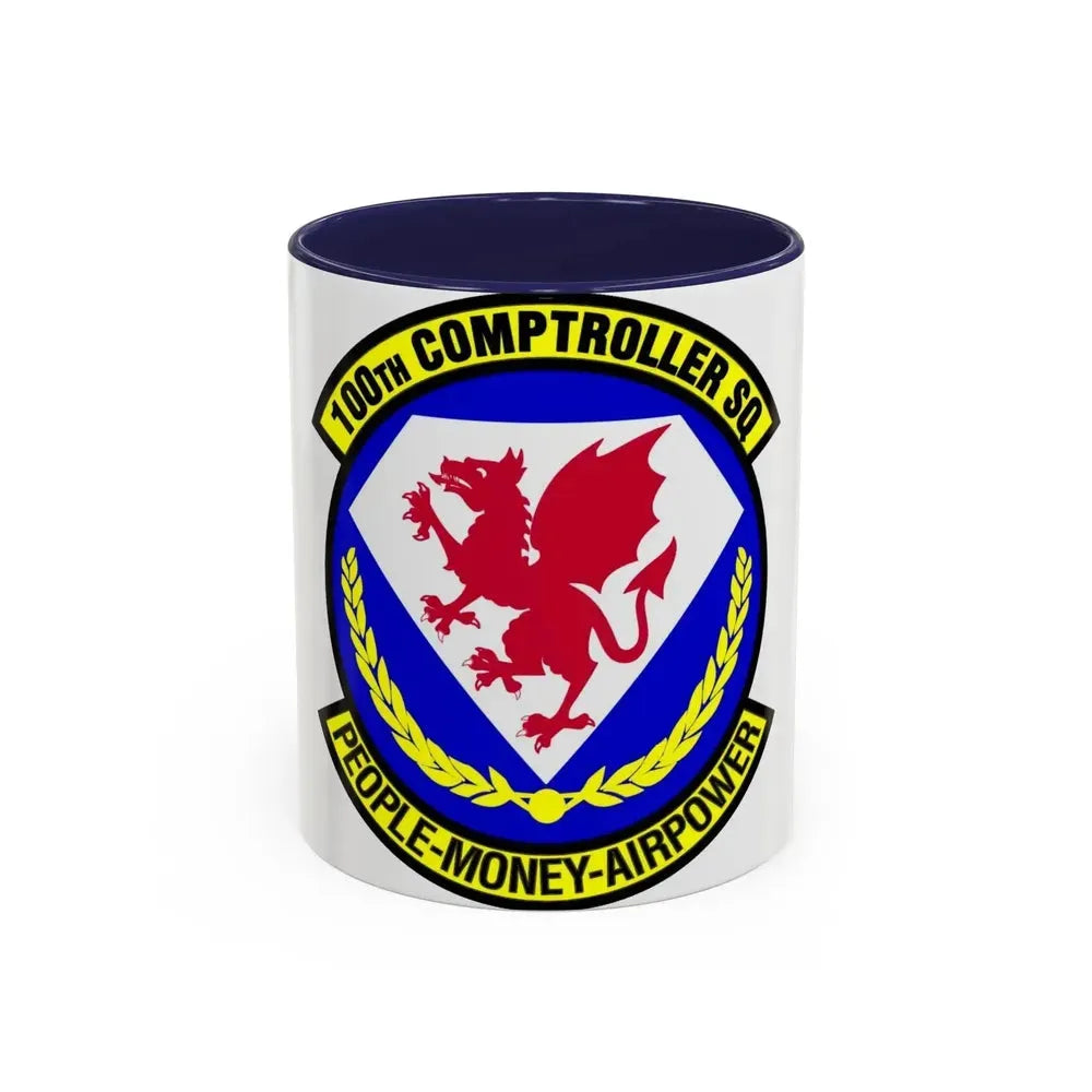 100 Comptroller Squadron USAFE (U.S. Air Force) Accent Coffee Mug 11oz Navy - Go Mug Yourself