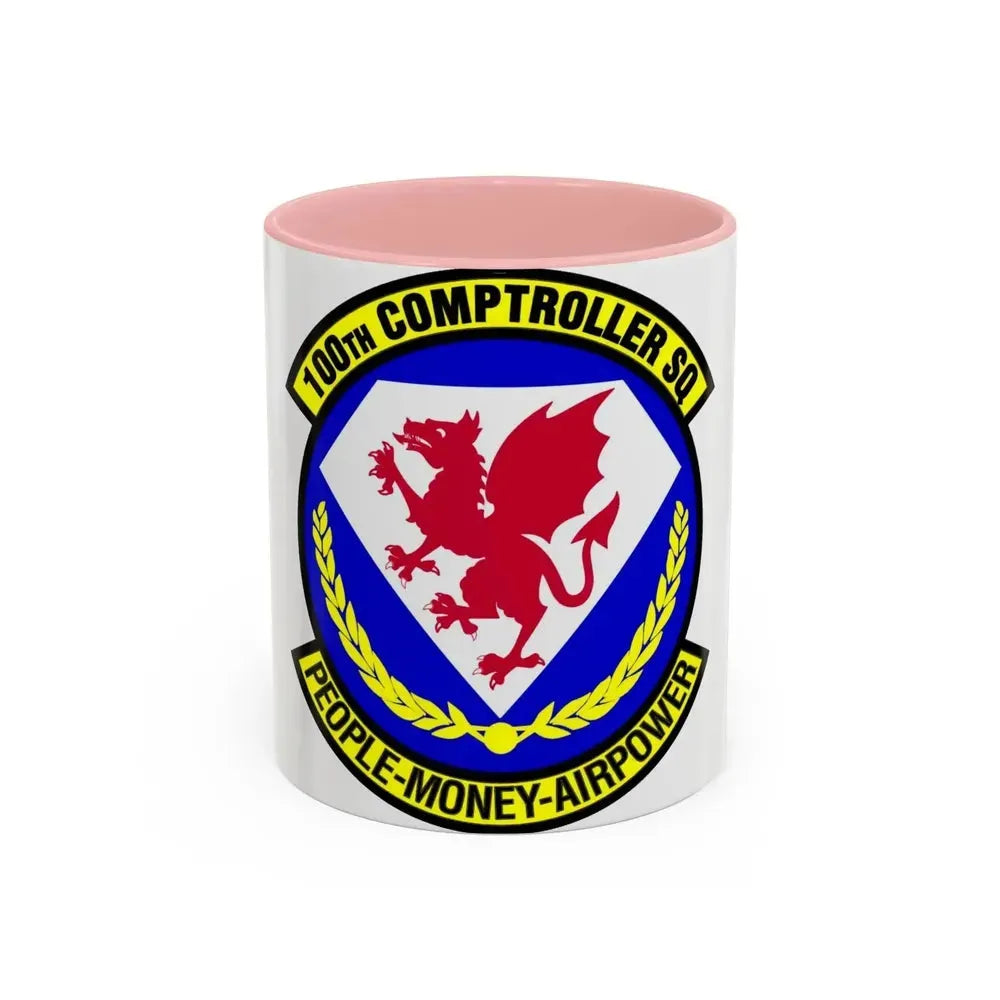 100 Comptroller Squadron USAFE (U.S. Air Force) Accent Coffee Mug 11oz Pink - Go Mug Yourself