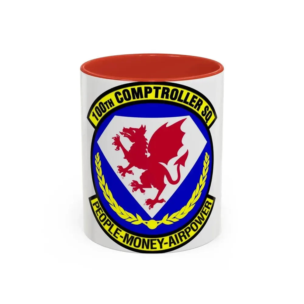 100 Comptroller Squadron USAFE (U.S. Air Force) Accent Coffee Mug 11oz Red - Go Mug Yourself