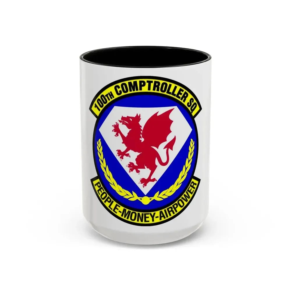 100 Comptroller Squadron USAFE (U.S. Air Force) Accent Coffee Mug 15oz Black - Go Mug Yourself