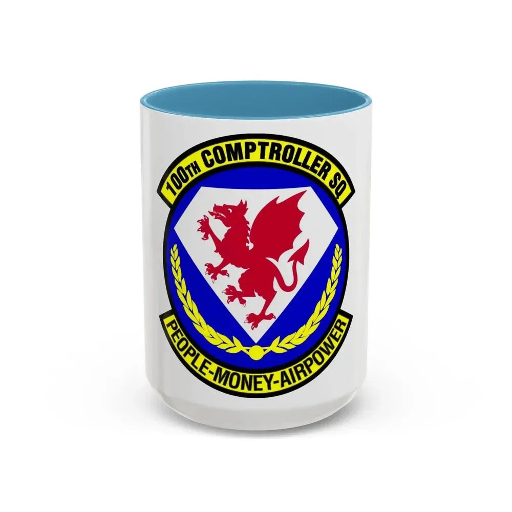100 Comptroller Squadron USAFE (U.S. Air Force) Accent Coffee Mug 15oz Light Blue - Go Mug Yourself