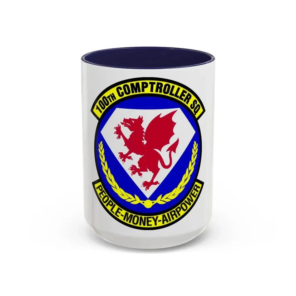 100 Comptroller Squadron USAFE (U.S. Air Force) Accent Coffee Mug 15oz Navy - Go Mug Yourself