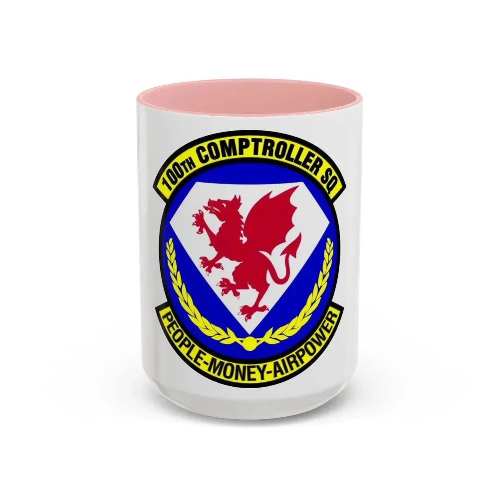 100 Comptroller Squadron USAFE (U.S. Air Force) Accent Coffee Mug 15oz Pink - Go Mug Yourself