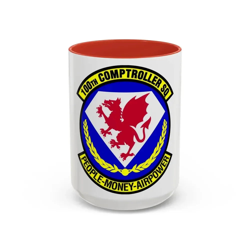 100 Comptroller Squadron USAFE (U.S. Air Force) Accent Coffee Mug 15oz Red - Go Mug Yourself