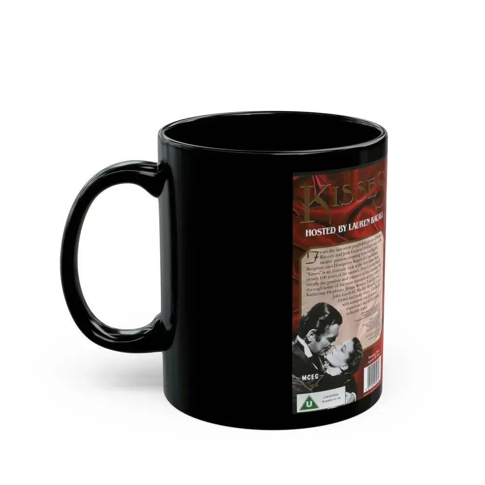 100 YEARS OF THE MOVIES MOST PASSIONATE KISSES HOSTED BY LAUREN BACALL (VHS COVER) - Black Coffee Mug - Go Mug Yourself