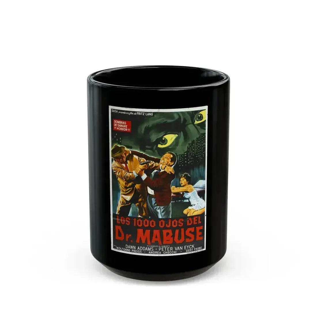 1000 EYES OF DR.MABUSE (2) 1960 Movie Poster - Black Coffee Mug 15oz - Go Mug Yourself