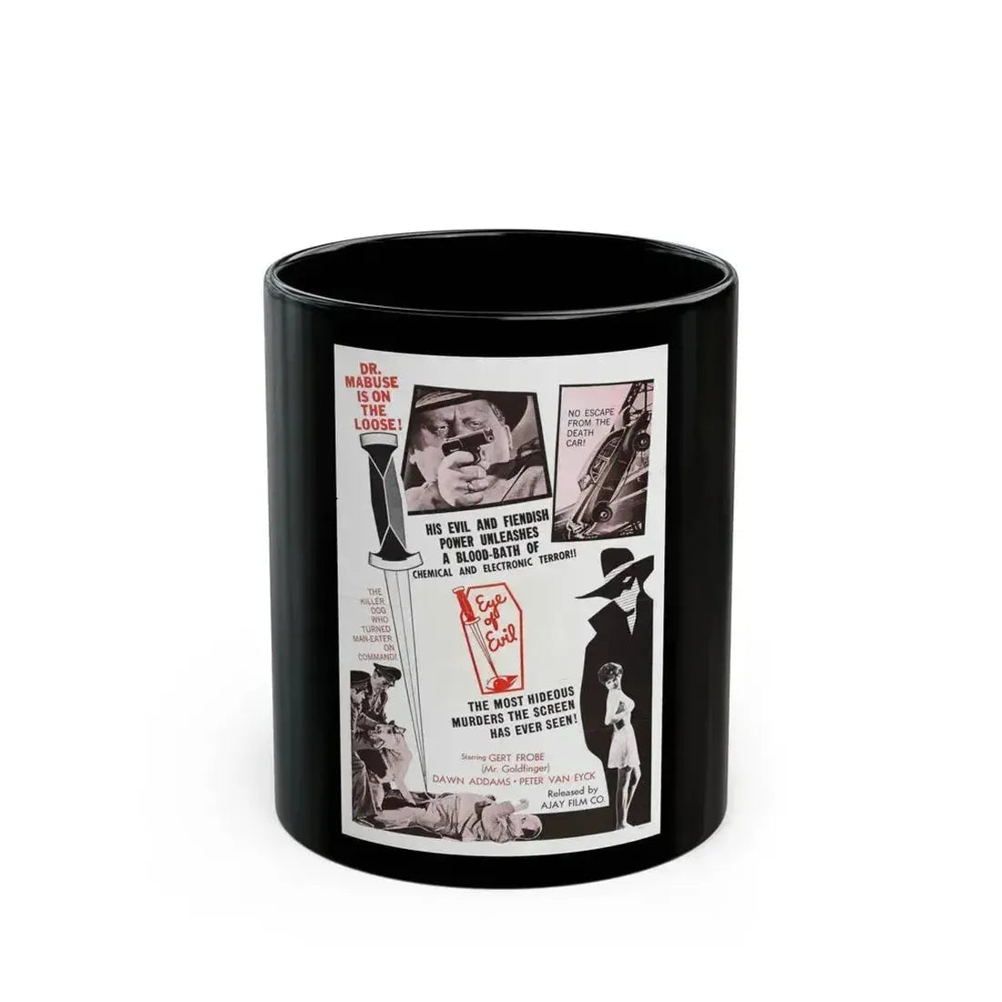 1000 EYES OF DR.MABUSE (4) 1960 Movie Poster - Black Coffee Mug 11oz - Go Mug Yourself