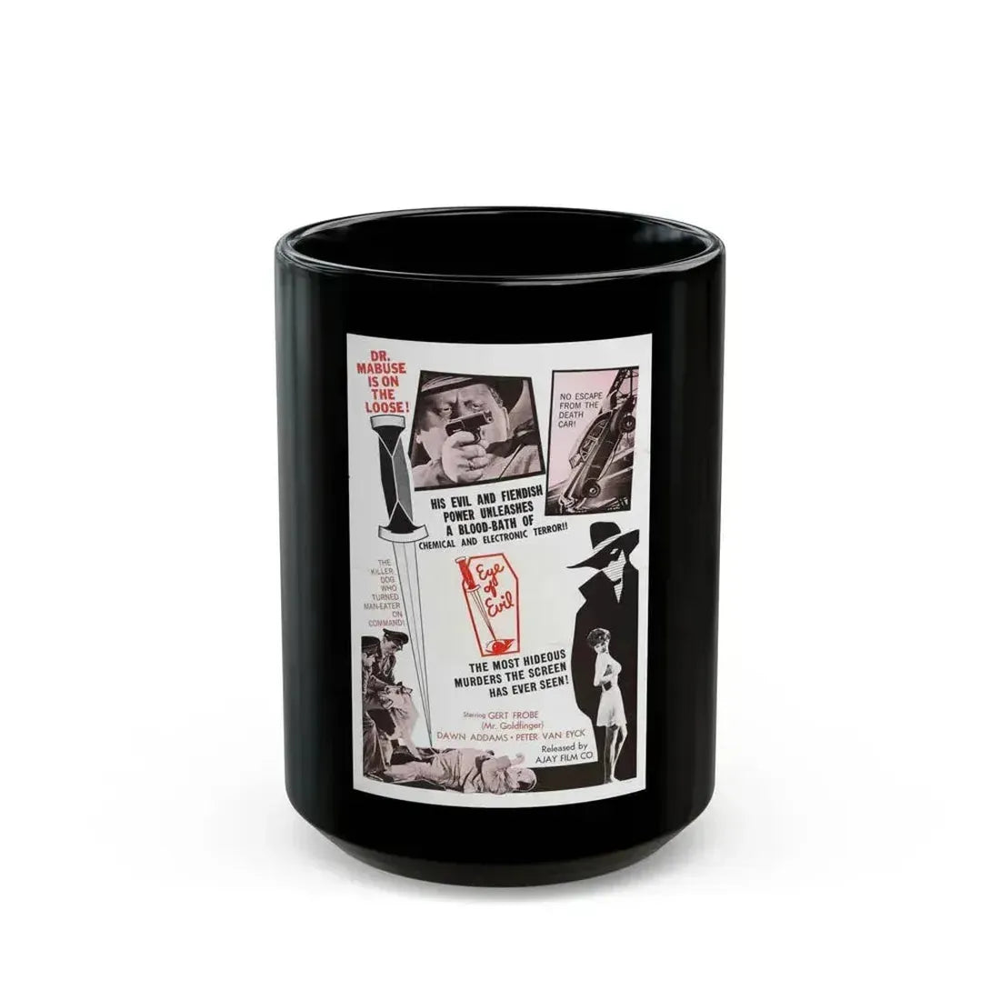 1000 EYES OF DR.MABUSE (4) 1960 Movie Poster - Black Coffee Mug 15oz - Go Mug Yourself