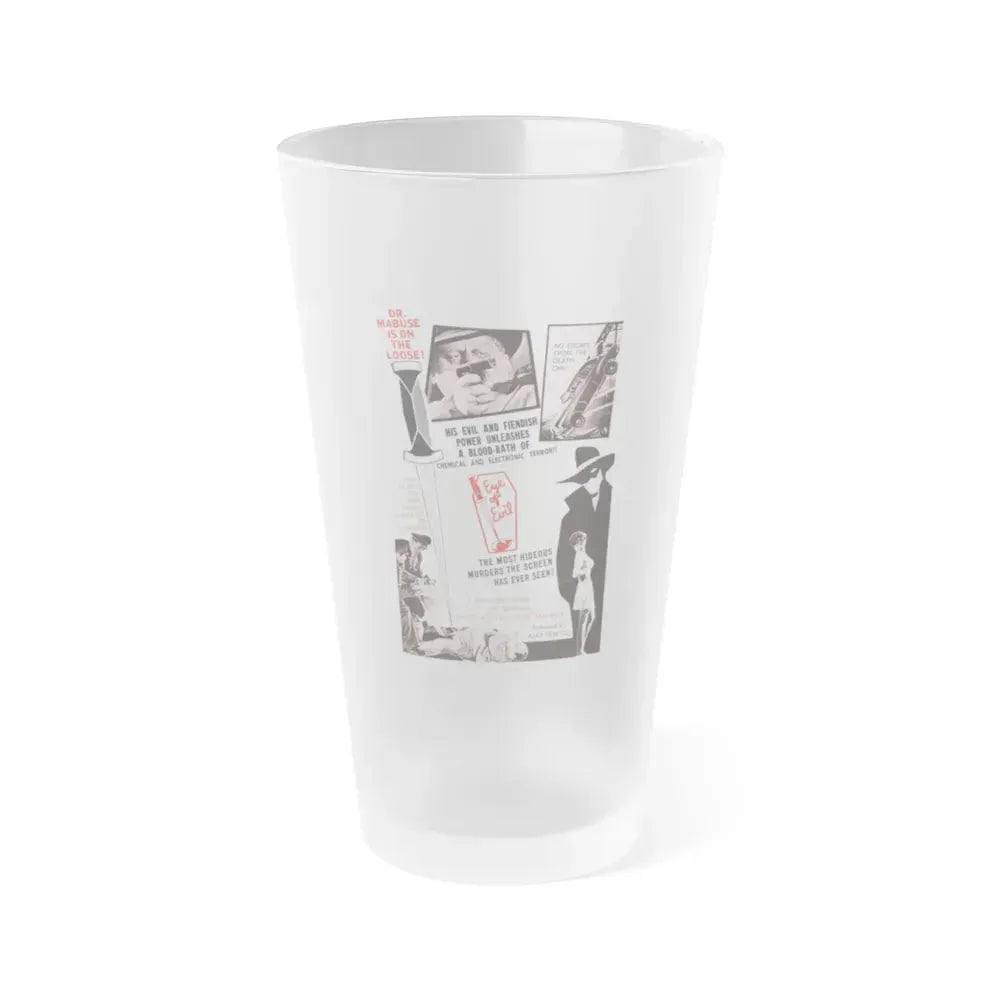 1000 EYES OF DR.MABUSE (4) 1960 Movie Poster - Frosted Pint Glass 16oz 16oz Frosted - Go Mug Yourself