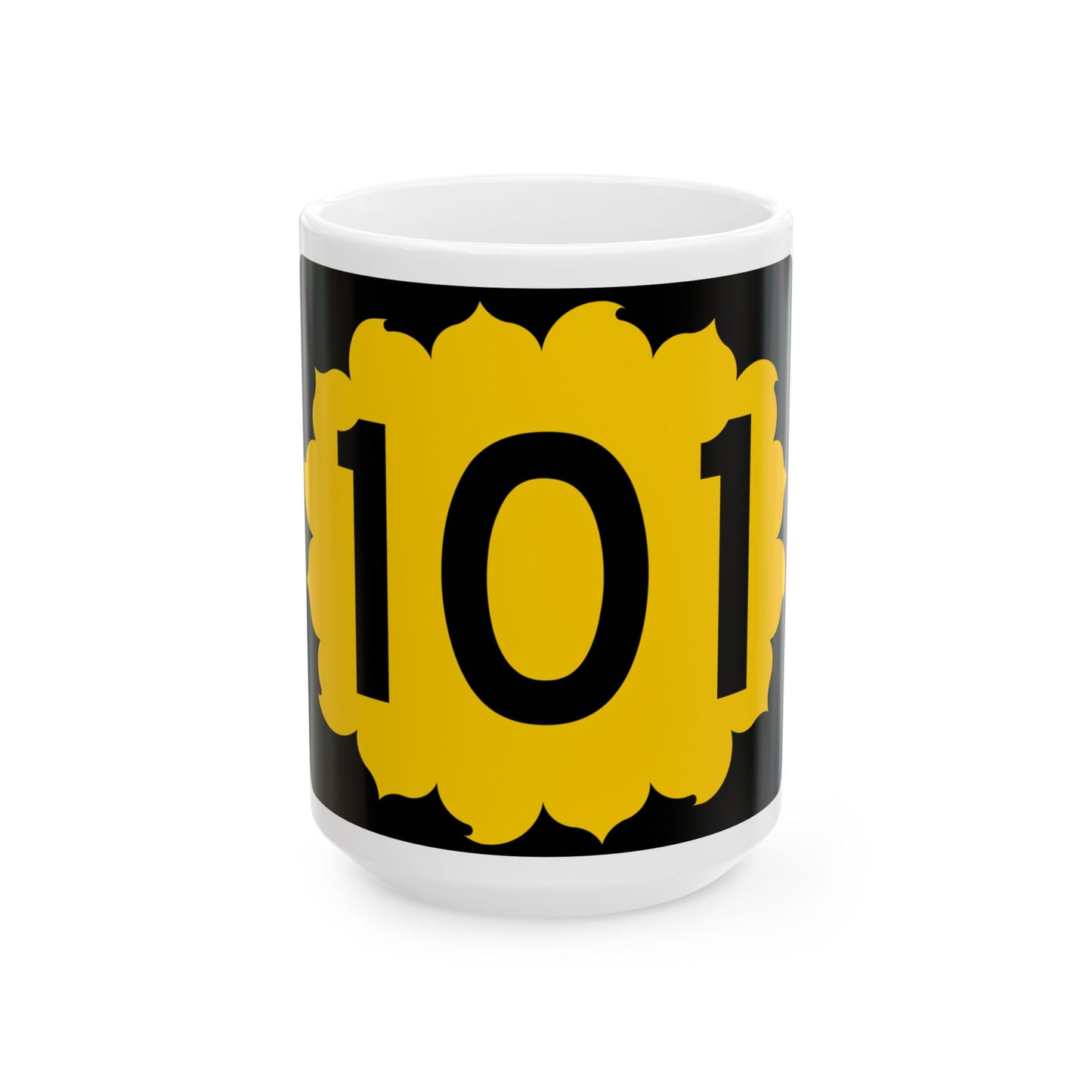 K-101 (Kansas) (Road Sign) White Coffee Mug