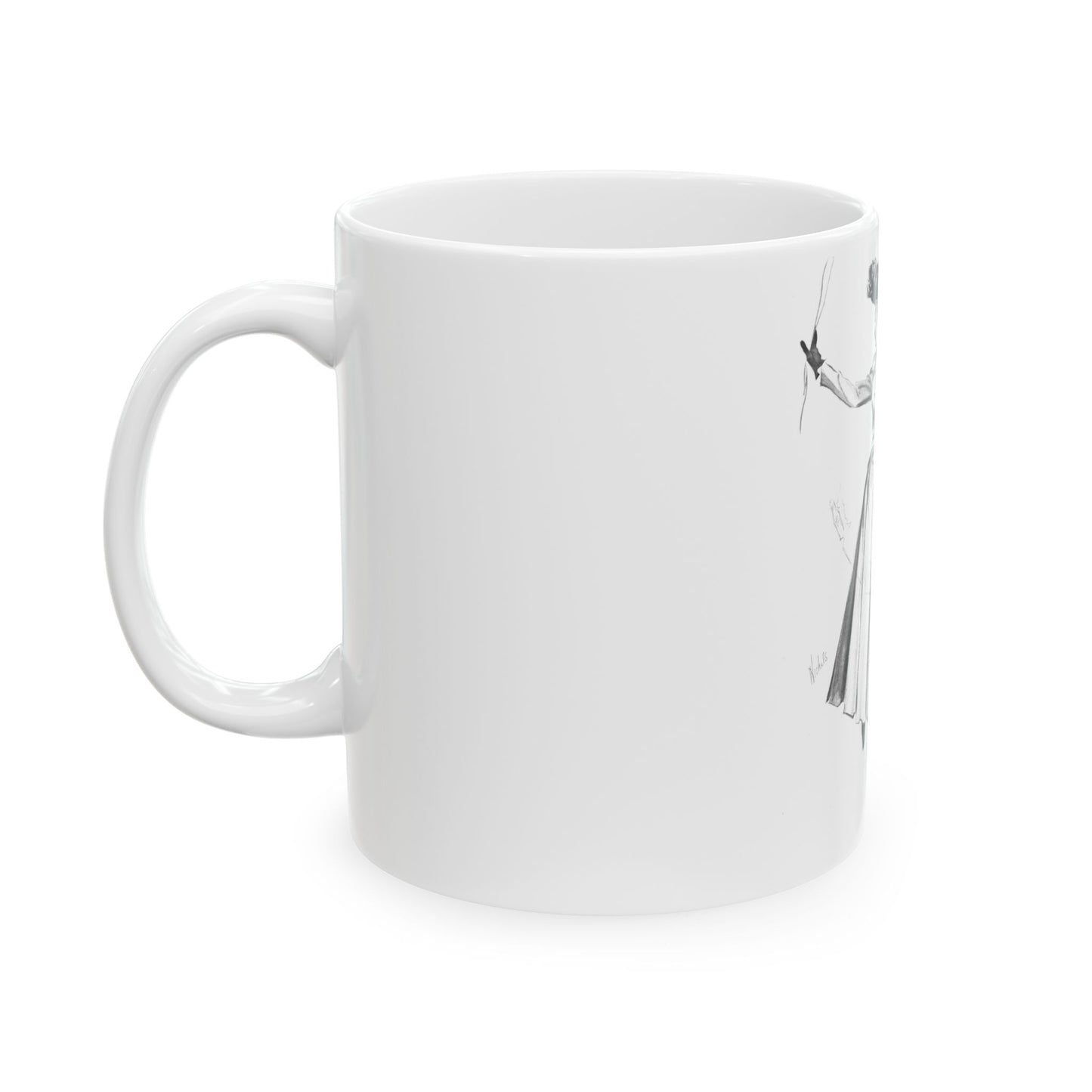 Handmachers fashion illustration (2), 1948 - White Coffee Mug
