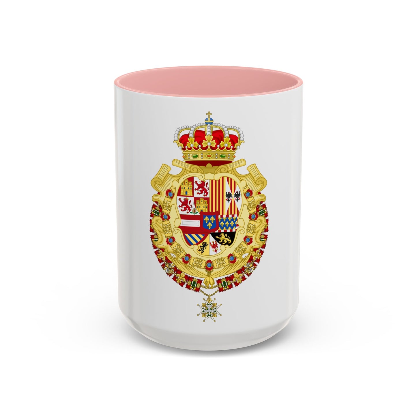 Royal Greater Coat of Arms of Spain (1700-1761) - Accent Coffee Mug