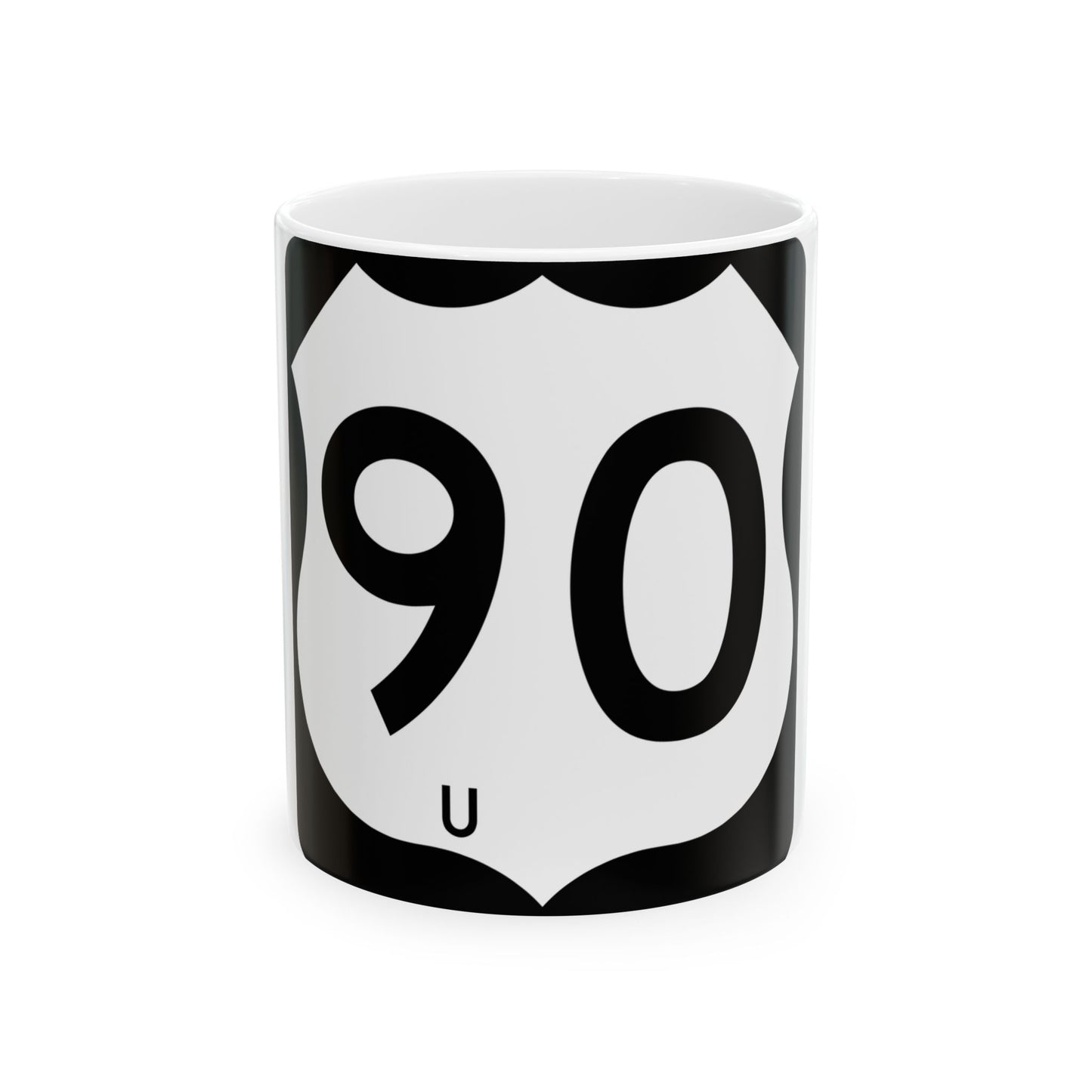 Texas Business US 90-U (Texas) (Road Sign) White Coffee Mug