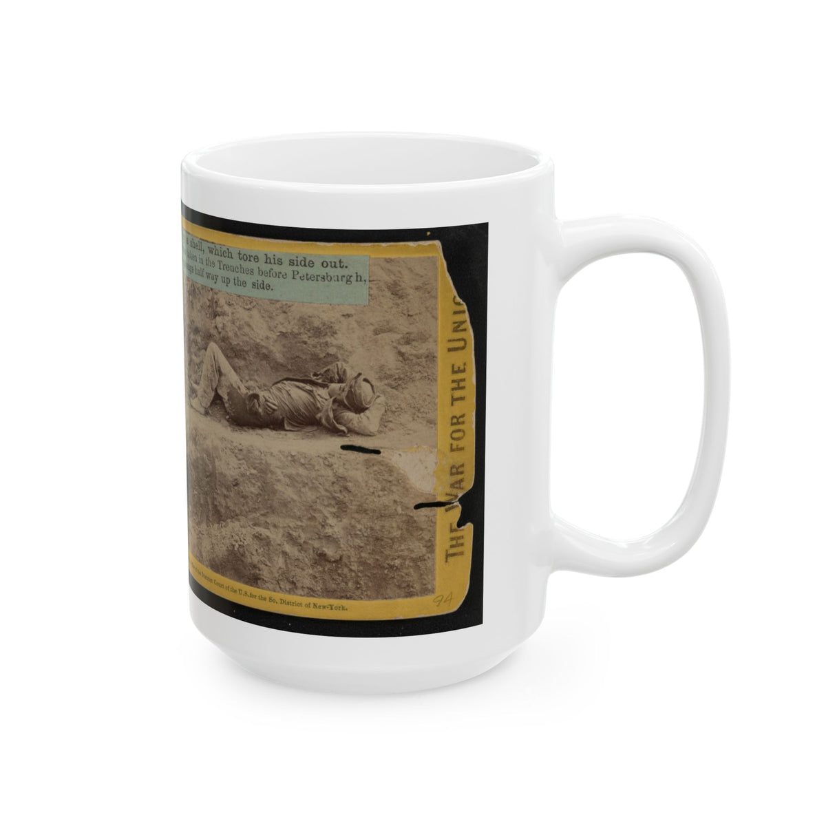 A Dead Rebel Soldier, Barefooted, Killed By A Shell, Which Tore His Side Out. The Entrails Are Portruding From His Side (U.S. Civil War) White Coffee Mug