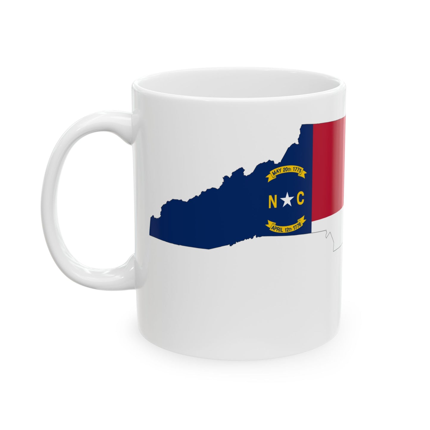 Flag-map of North Carolina (United States) White Coffee Mug
