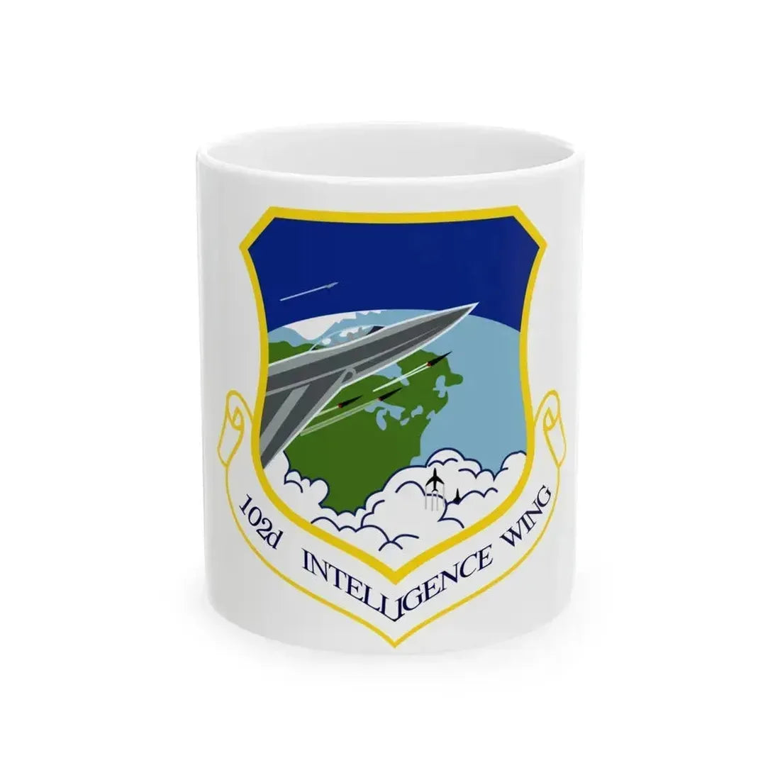 1014px 102nd Intelligence Wing emblem (U.S. Air Force) White Coffee Mug - Go Mug Yourself