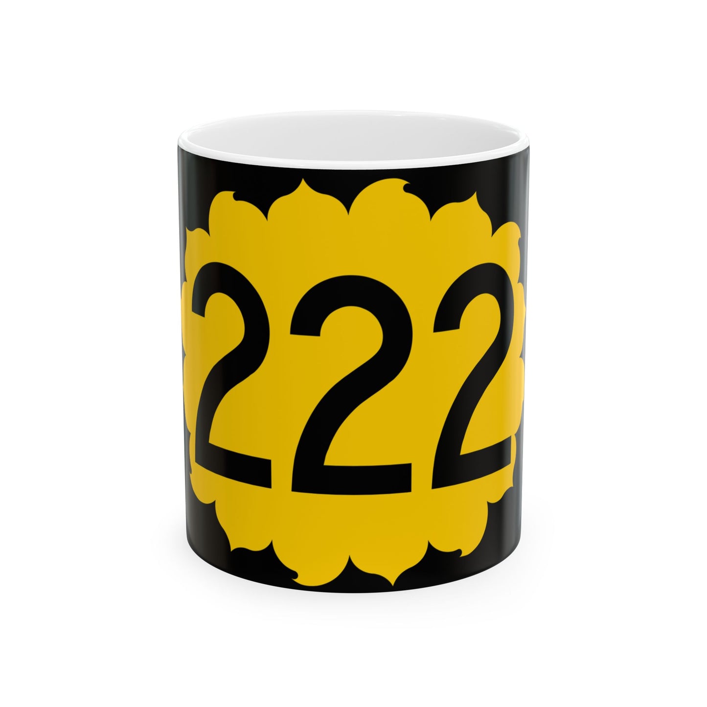 K-222 (Kansas) (Road Sign) White Coffee Mug