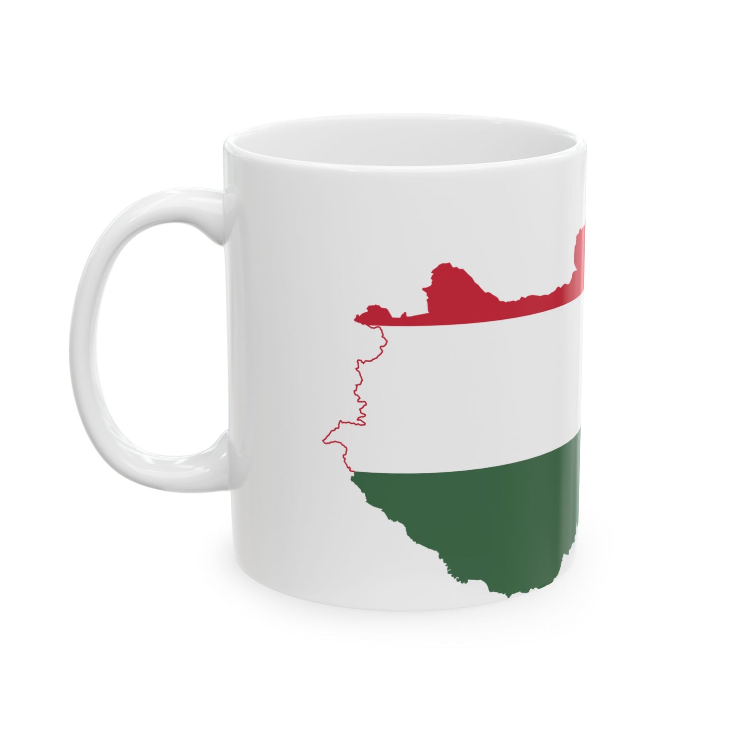 Flag-map of Hungary (Hungary) White Coffee Mug