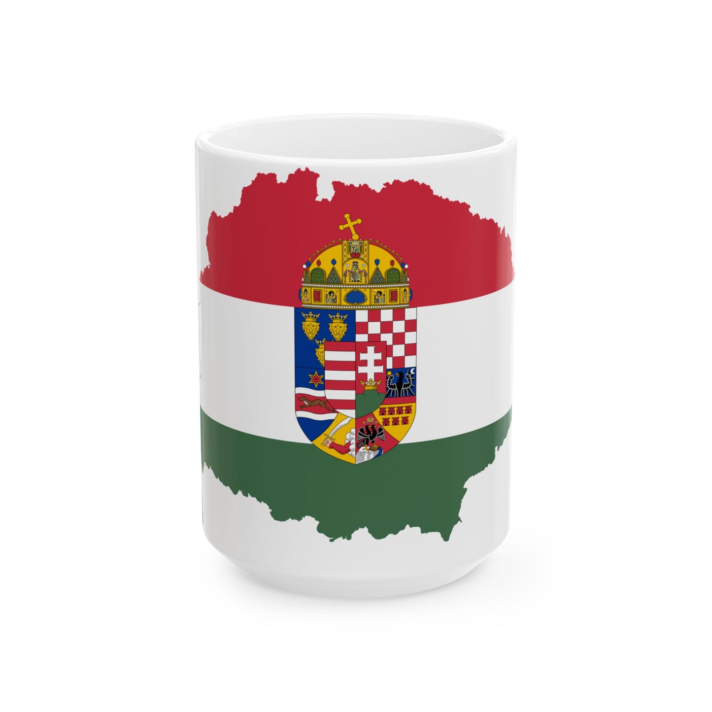 Flag-map of Transleithania 1915-1918 (Hungary) White Coffee Mug