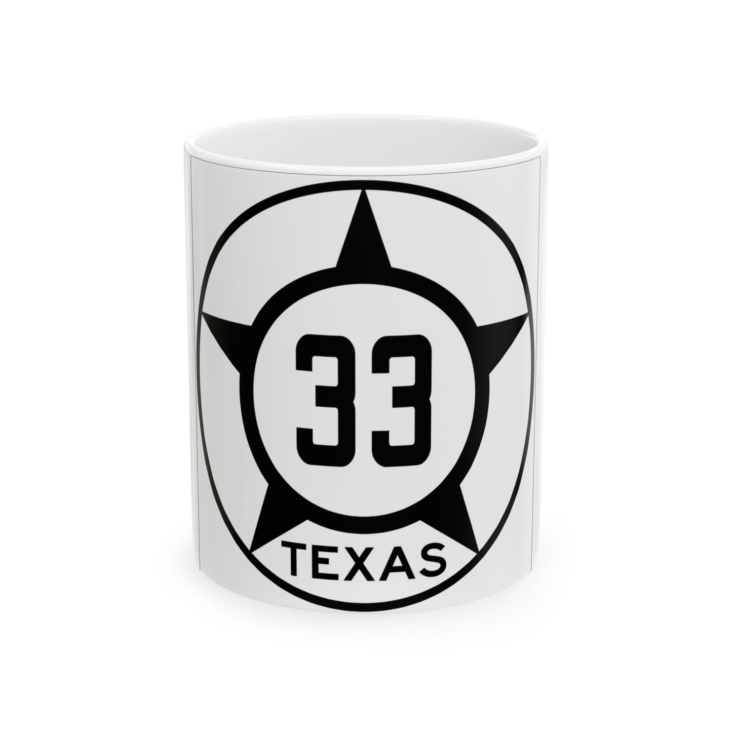 Old Texas 33 (Texas) (Road Sign) White Coffee Mug