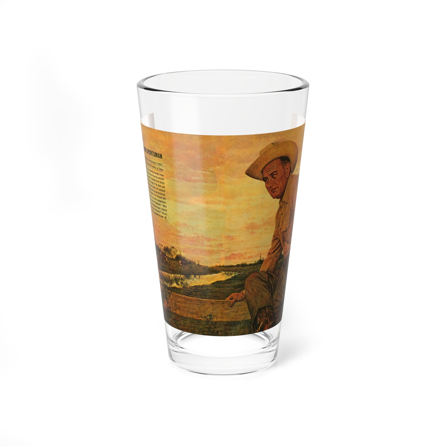 LBJ-American Sportsman, Argosy magazine, October 1964 - Pint Glass 16oz