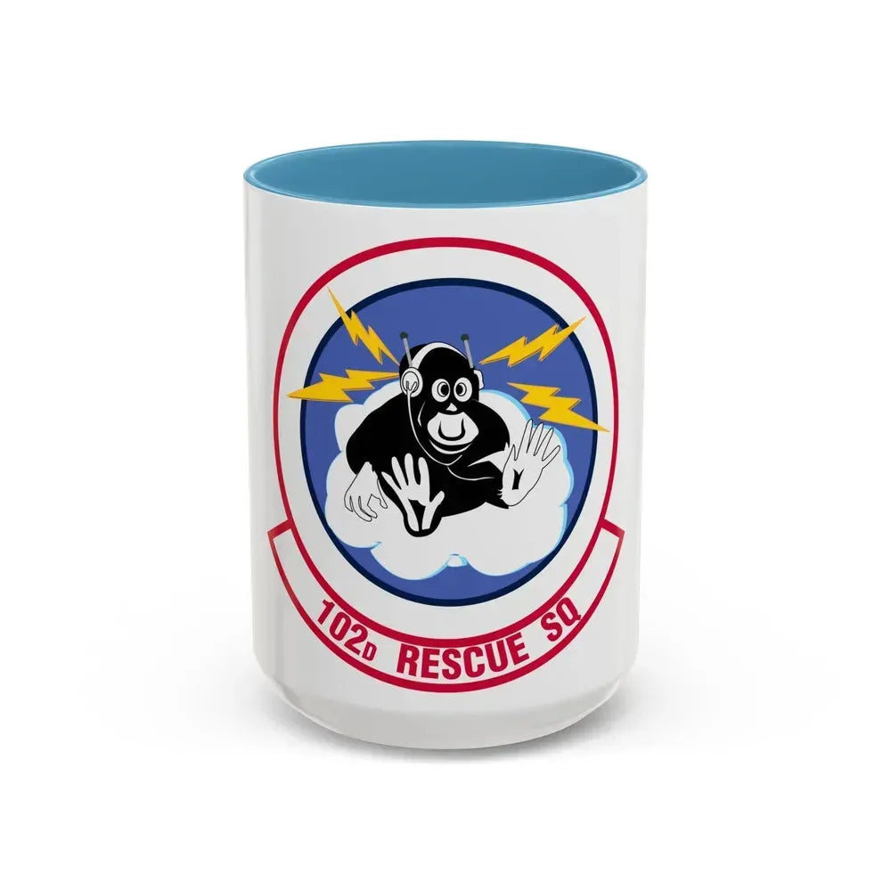 102d Rescue Squadron (U.S. Air Force) Accent Coffee Mug 15oz Light Blue - Go Mug Yourself