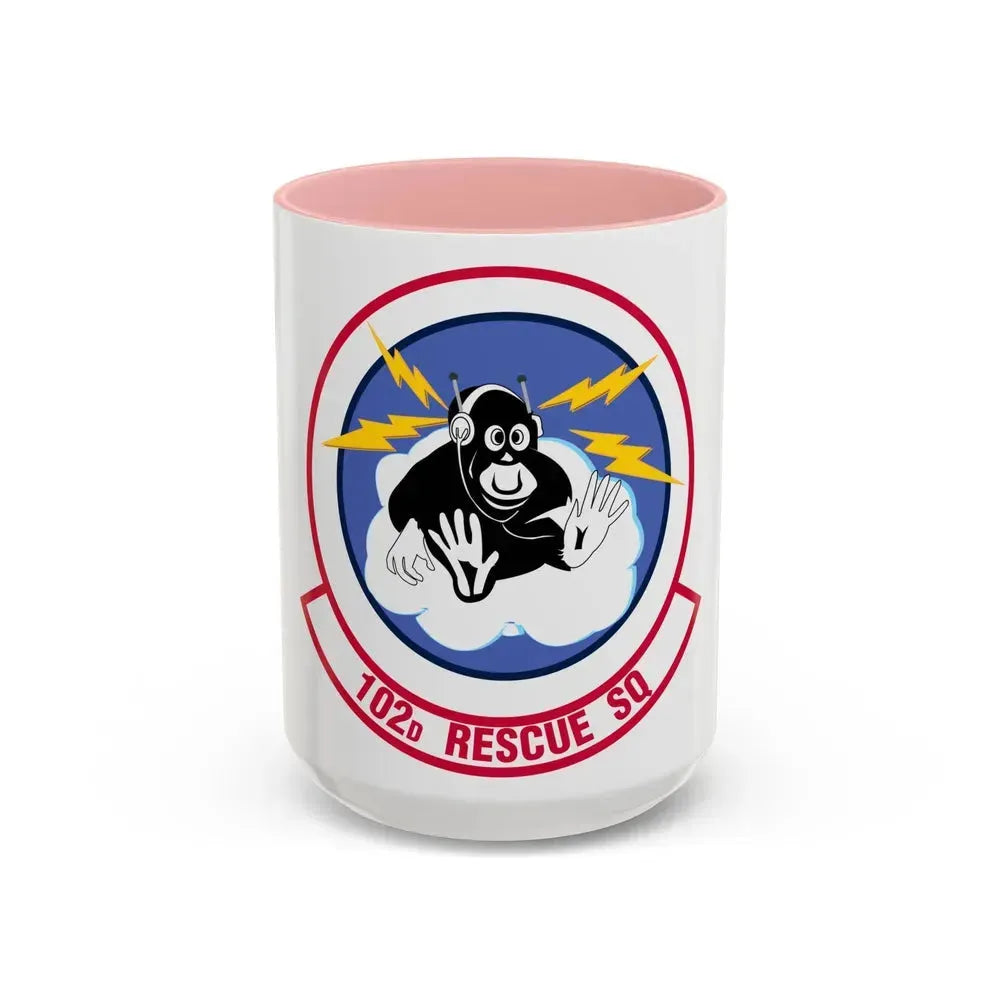 102d Rescue Squadron (U.S. Air Force) Accent Coffee Mug 15oz Pink - Go Mug Yourself