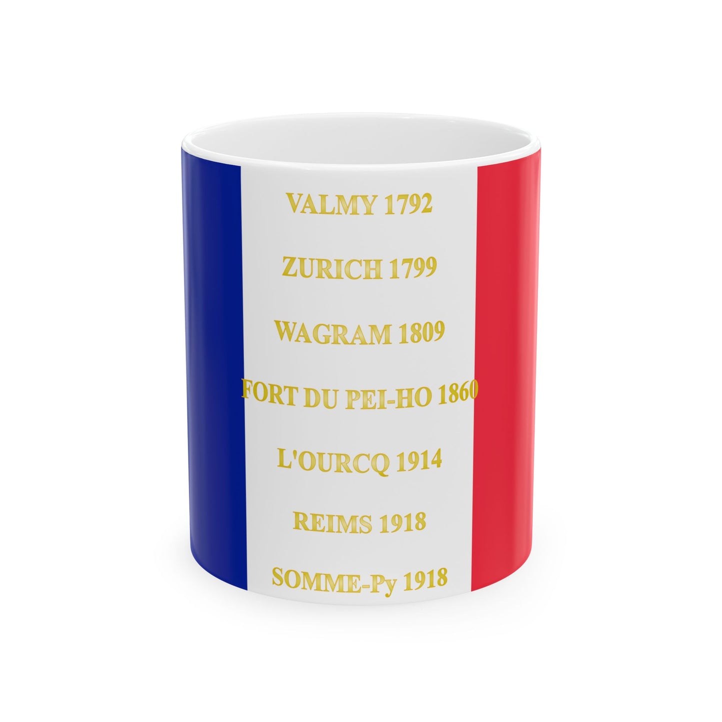 102e regiment dinfanterie de ligne- drapeau (France) White Coffee Mug-11oz-Go Mug Yourself