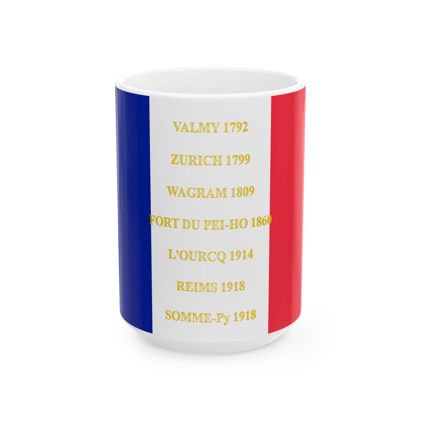 102e regiment dinfanterie de ligne- drapeau (France) White Coffee Mug-15oz-Go Mug Yourself