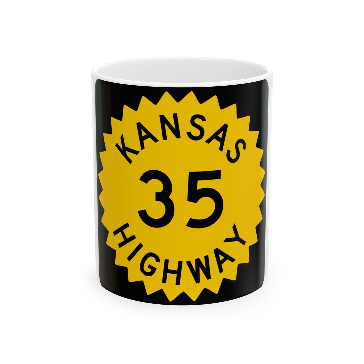 K-35 1948 (Kansas) (Road Sign) White Coffee Mug