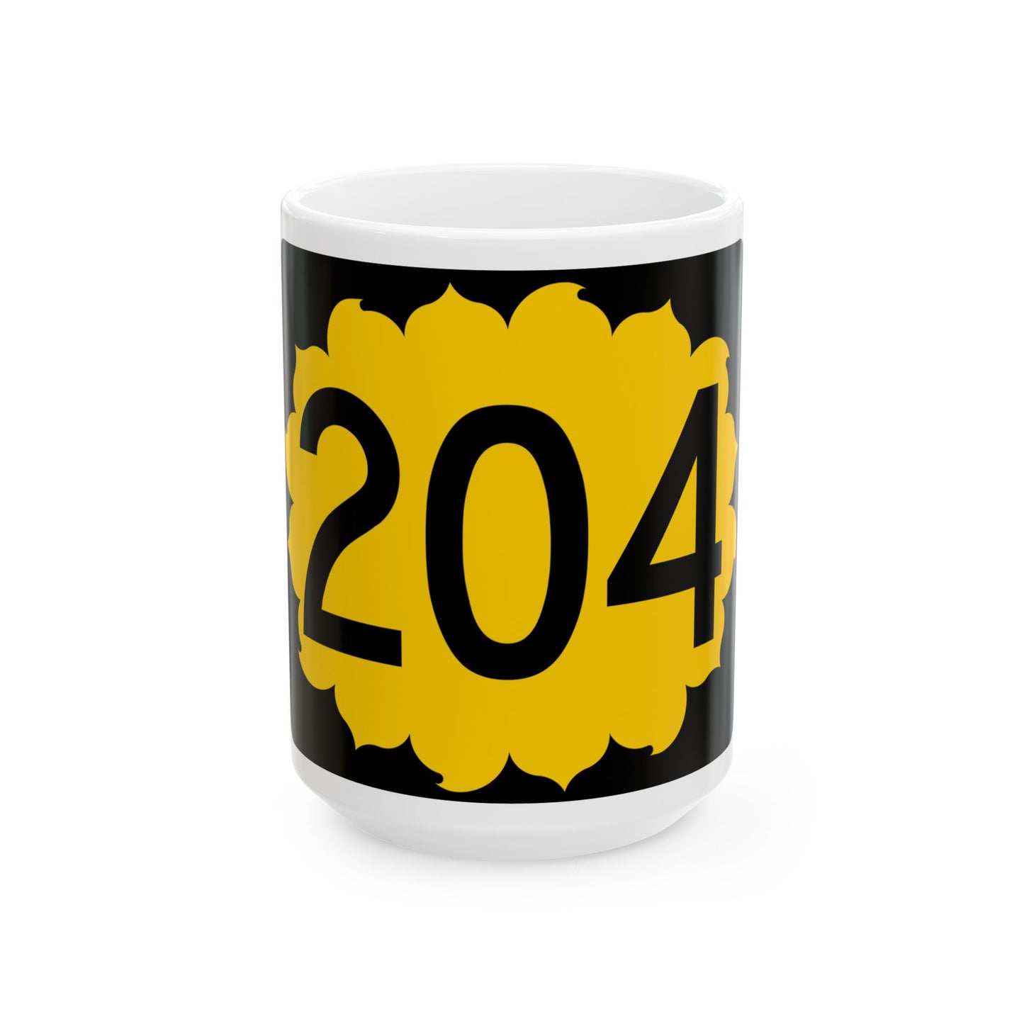 K-204 (Kansas) (Road Sign) White Coffee Mug