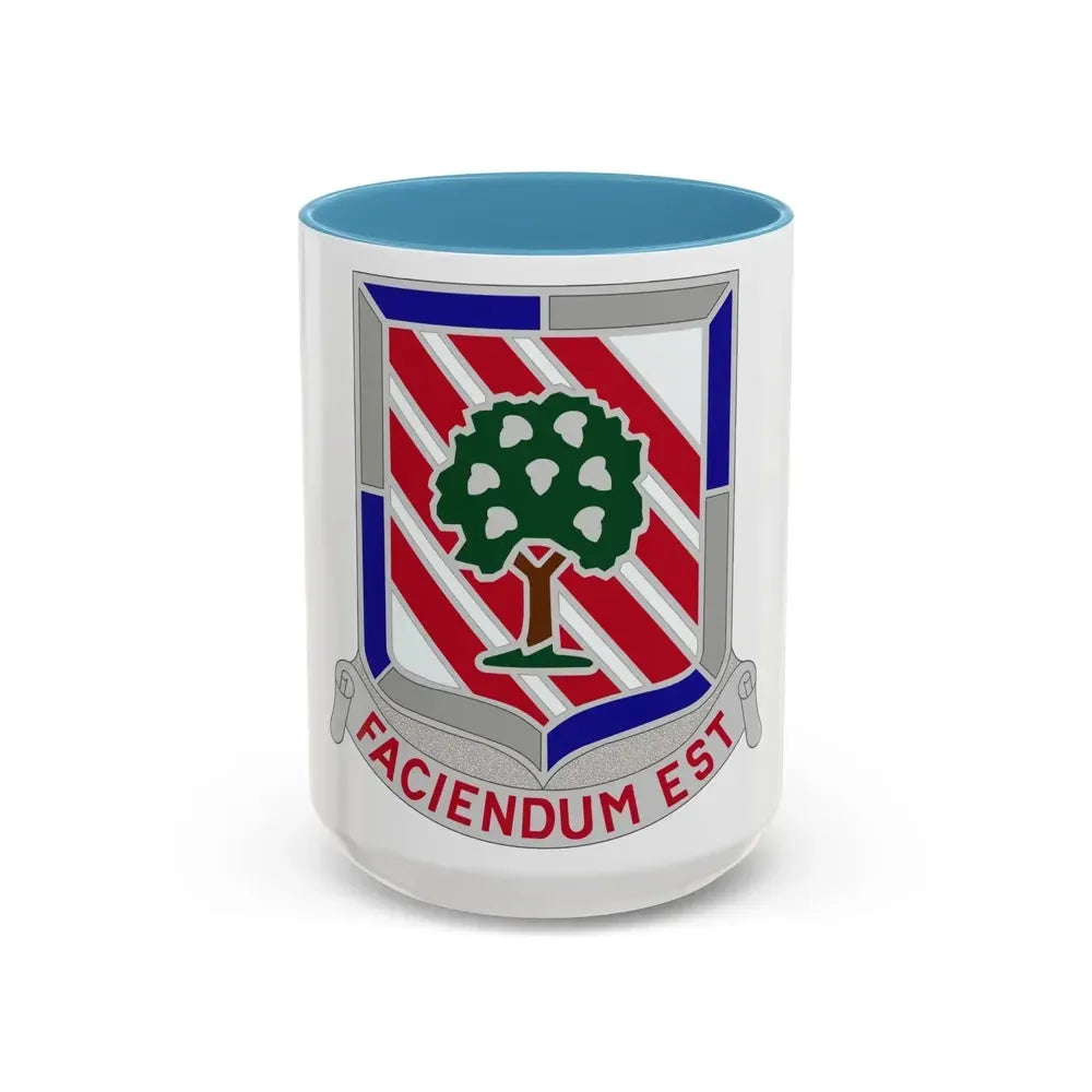 104 Engineer Battalion Obsolete Insignia (U.S. Army) Accent Coffee Mug 15oz Light Blue - Go Mug Yourself
