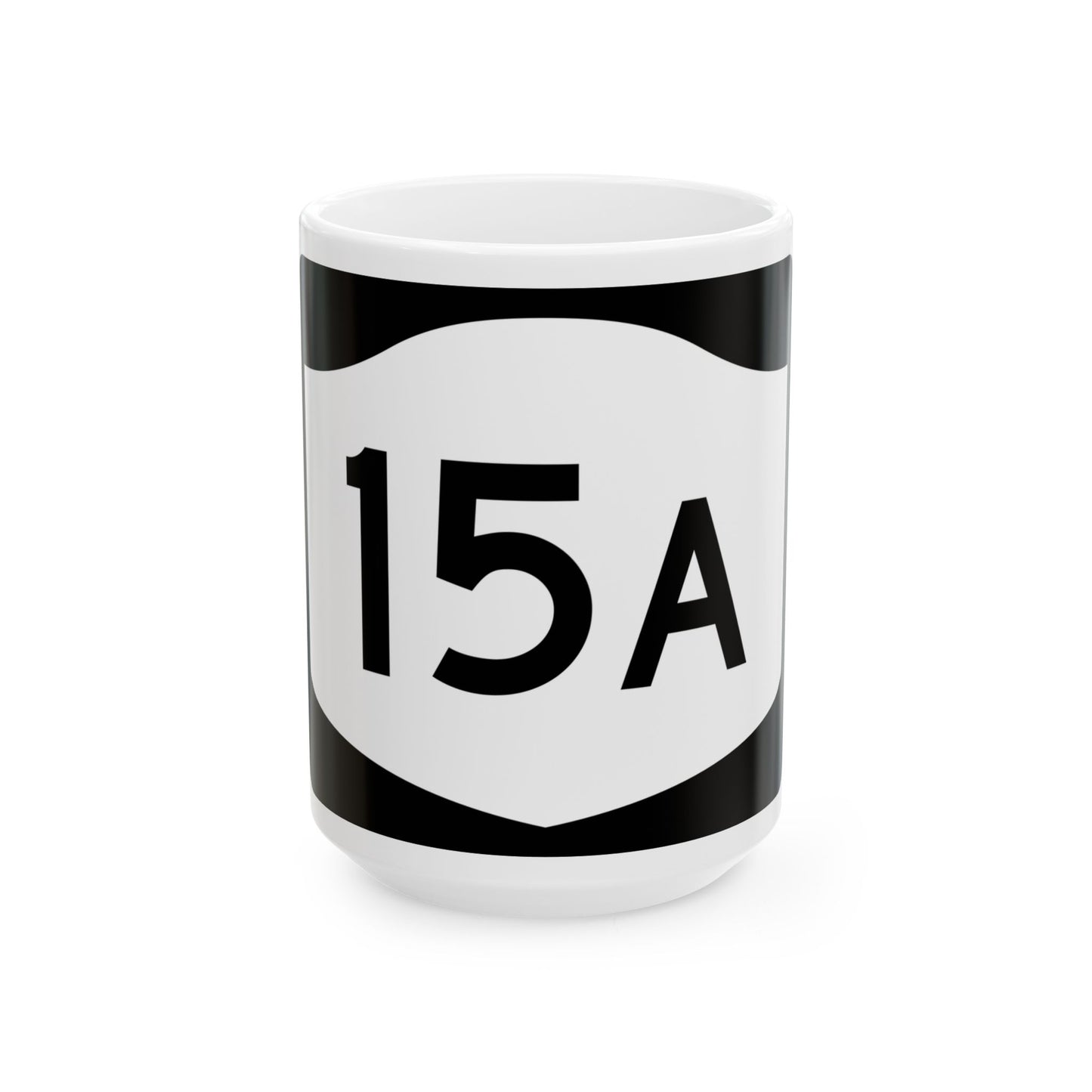 NY-15A (New York) (Road Sign) White Coffee Mug