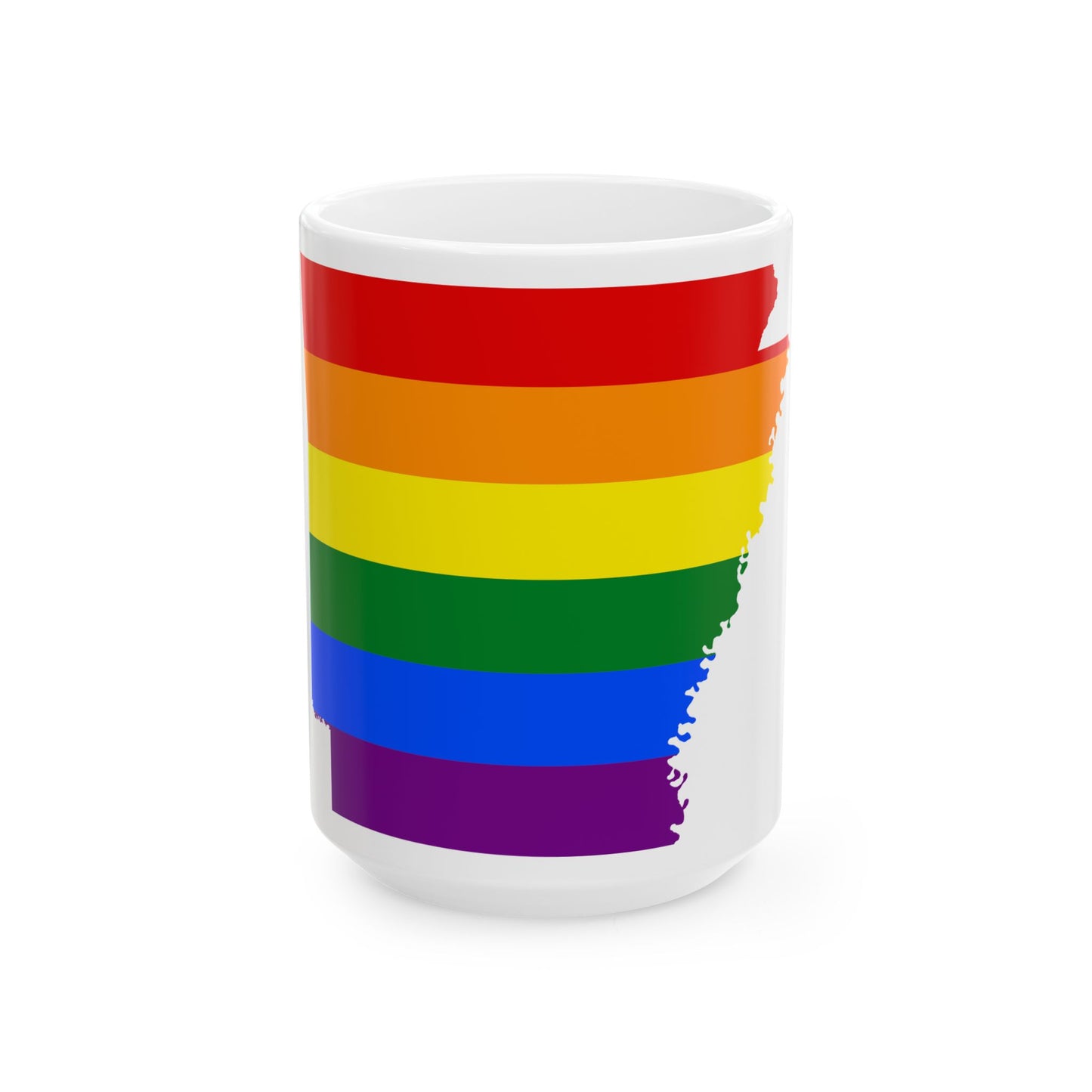 LGBT flag map of Arkansas (United States) White Coffee Mug
