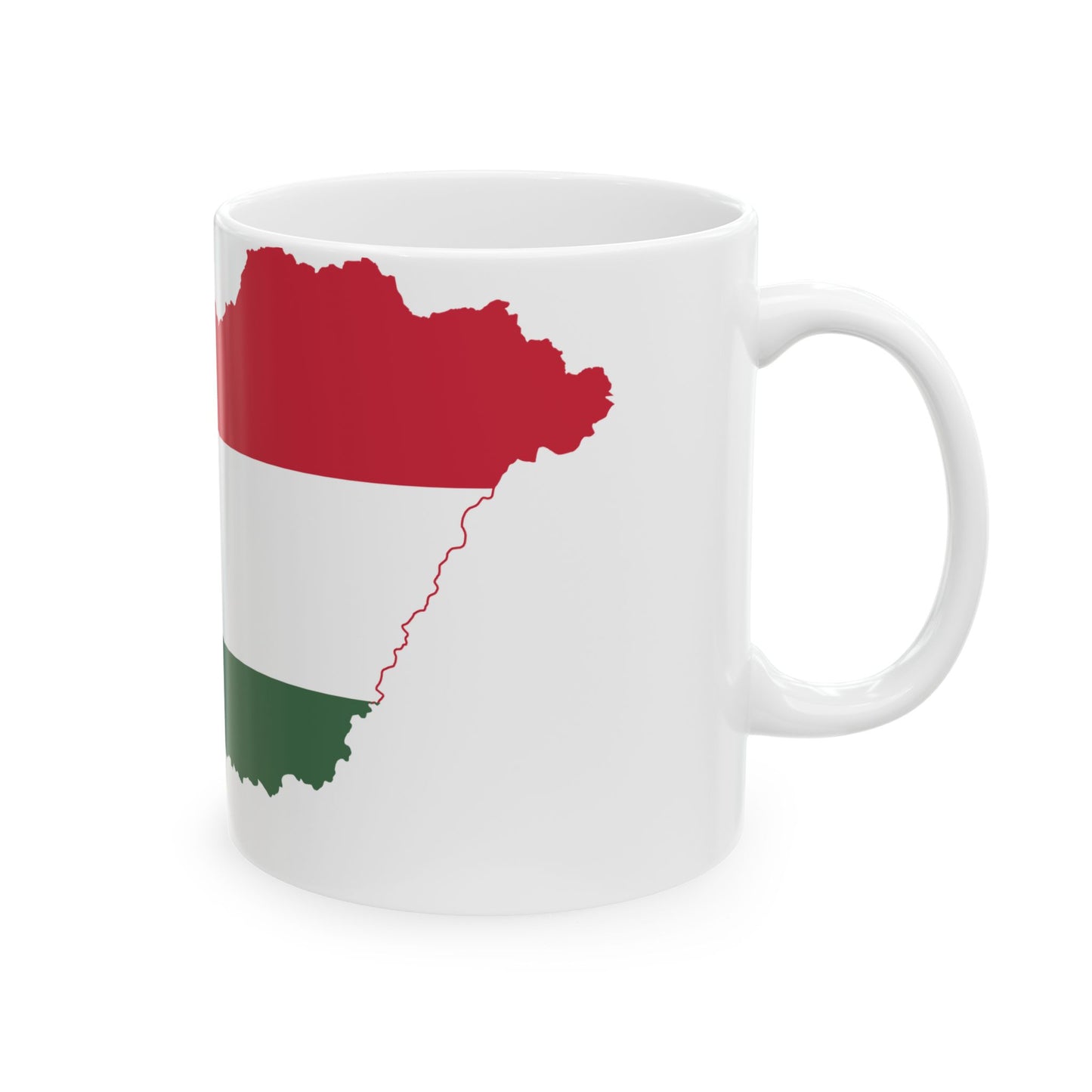 Flag-map of Hungary (Hungary) White Coffee Mug