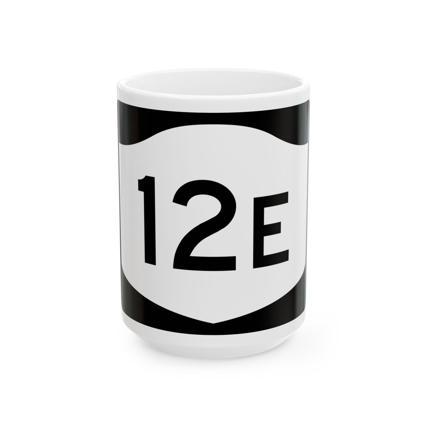 NY-12E (New York) (Road Sign) White Coffee Mug