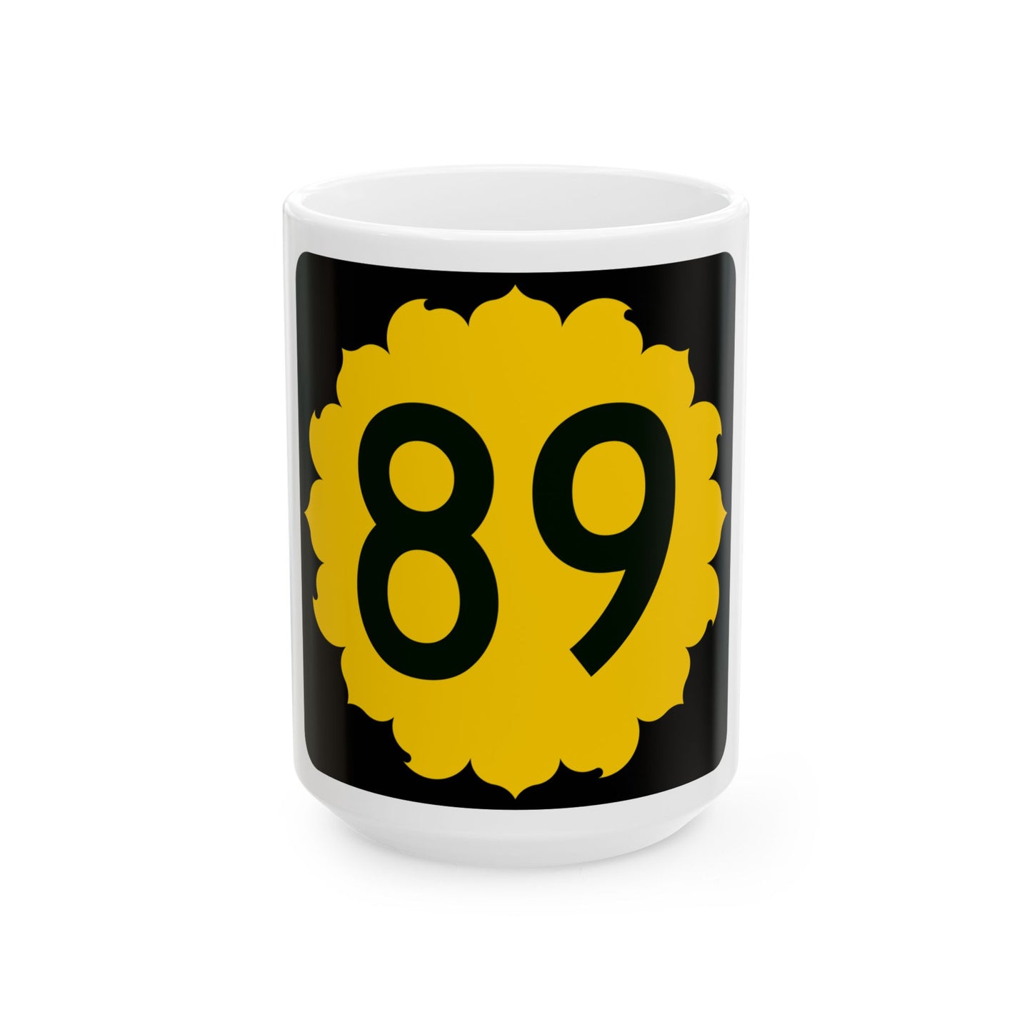 K-89 (Kansas) (Road Sign) White Coffee Mug