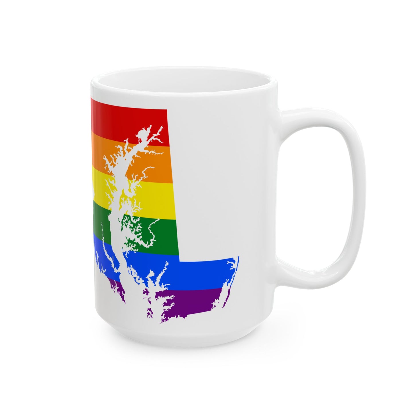 LGBT flag map of Maryland (United States) White Coffee Mug