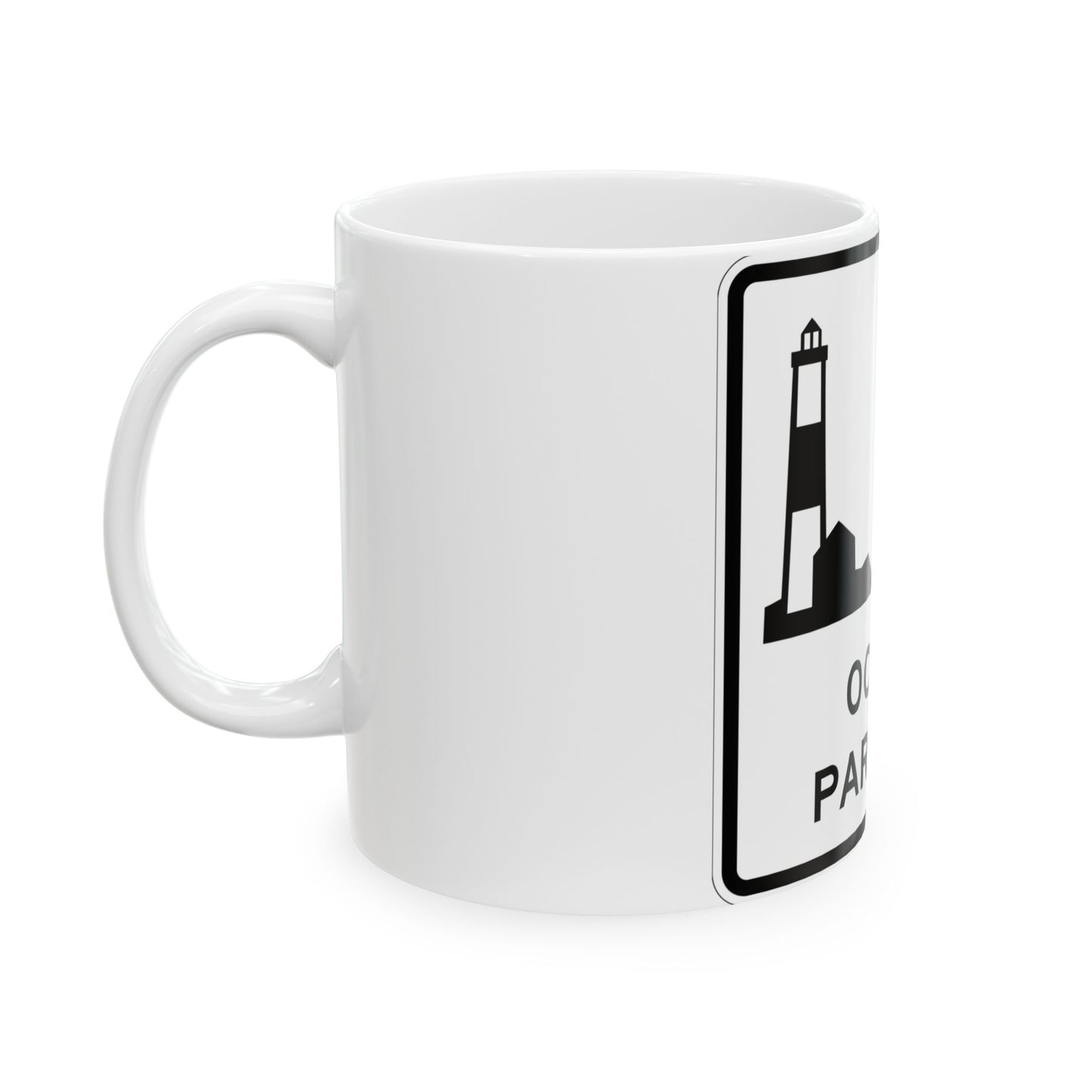 Ocean Pkwy Shield (New York) (Road Sign) White Coffee Mug