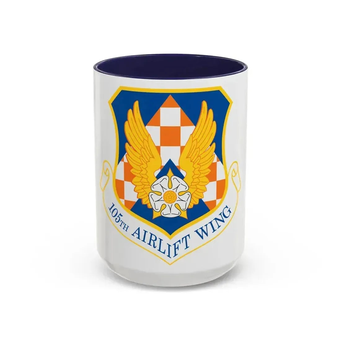 105th Airlift Wing (U.S. Air Force) Accent Coffee Mug 15oz Navy - Go Mug Yourself