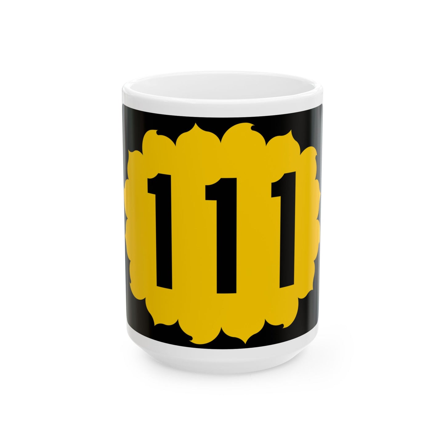 K-111 (Kansas) (Road Sign) White Coffee Mug