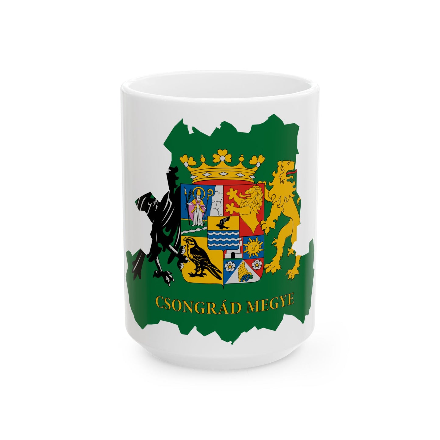Flag-map of Csongrad County (Hungary) White Coffee Mug